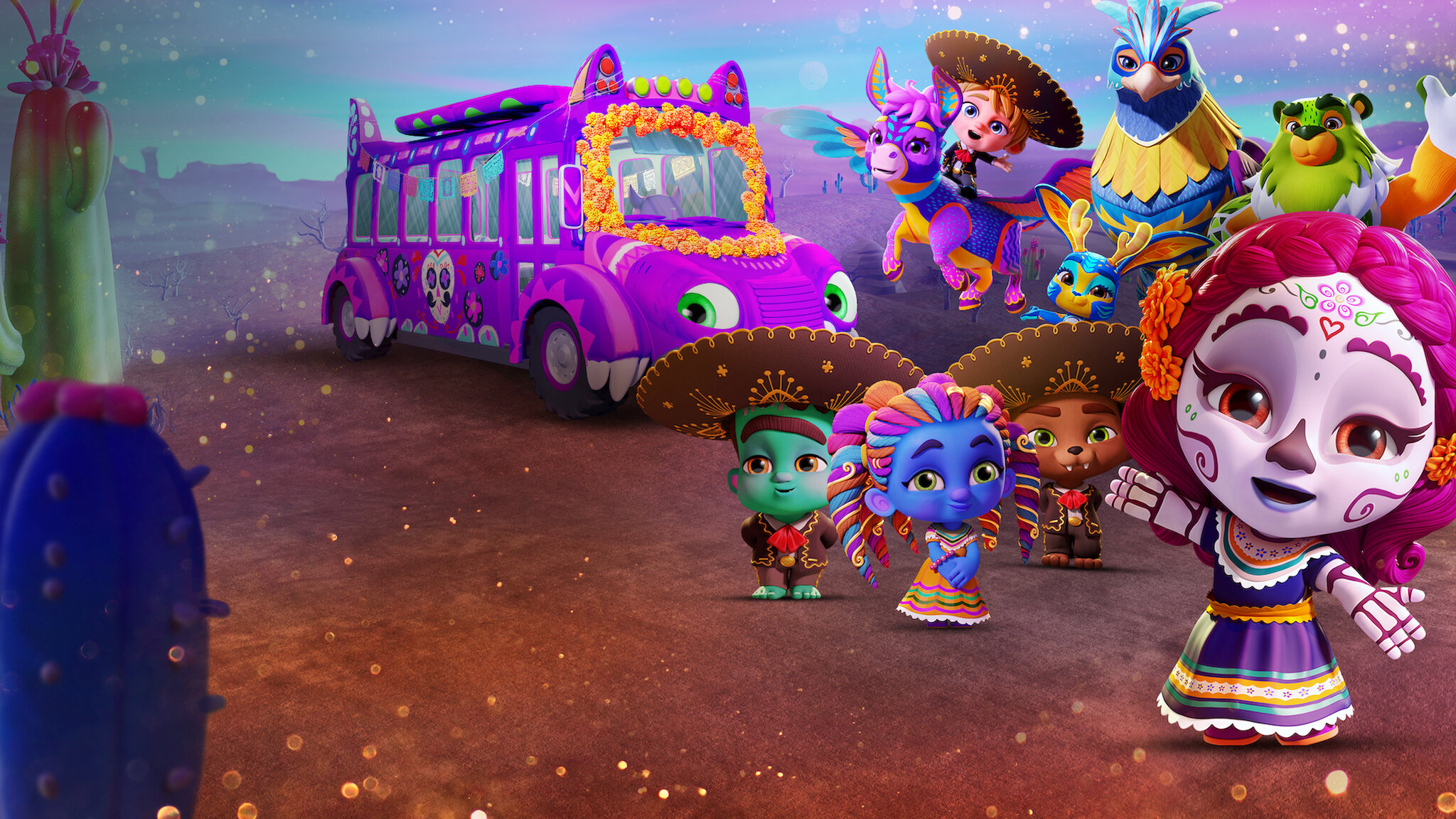 Context Up Front Trailer: Super Monsters: Dia de los Monsters, image size:2048x1152